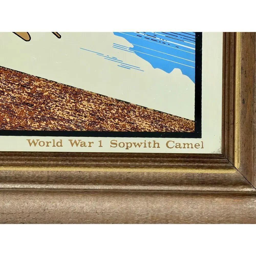 WWI Sopwith Camel Mirror Wall Art 25x21 Framed Aviation Print Biplane Decor